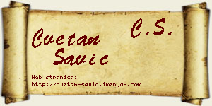 Cvetan Savić vizit kartica
